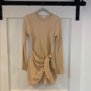 Superdown Dana Wrap Dress in Nude